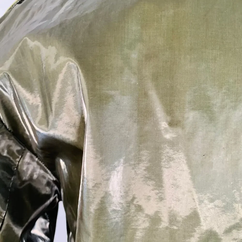 MR & MRS Size XS Green Olive Shimmery Cotton Blend Parka Jacket